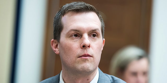 UNITED STATES - MARCH 6: Rep. Jared Golden, D-Maine, is seen during a House Armed Services Committee hearing titled "Outside Perspectives on Nuclear Deterrence Policy and Posture," in Rayburn Building on Wednesday, March 6, 2019.