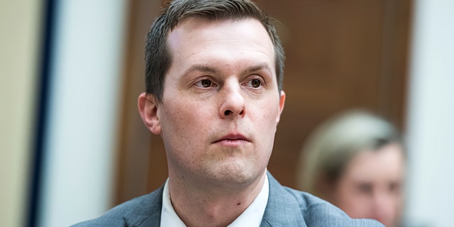 UNITED STATES - MARCH 6: Rep. Jared Golden, D-Maine, is seen during a House Armed Services Committee hearing titled "Outside Perspectives on Nuclear Deterrence Policy and Posture," in Rayburn Building on Wednesday, March 6, 2019.