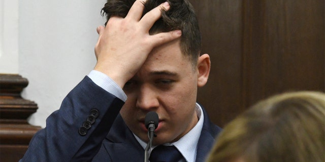 Kyle Rittenhouse testifies during cross examination in his trial at the Kenosha County Courthouse in Kenosha, Wis., on Wednesday, Nov. 10, 2021. Rittenhouse is accused of killing two people and wounding a third during a protest over police brutality in Kenosha, last year. (Mark Hertzberg /Pool Photo via AP)