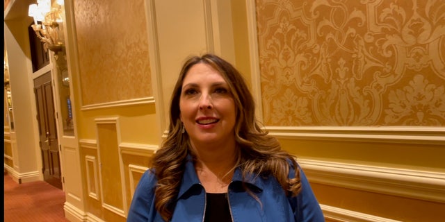 Republican National Committee chair Ronna McDaniel speaks with Fox News at the Republican Jewish Coalition's annual leadership meeting, in Las Vegas, Nevada on Nov. 5, 2021