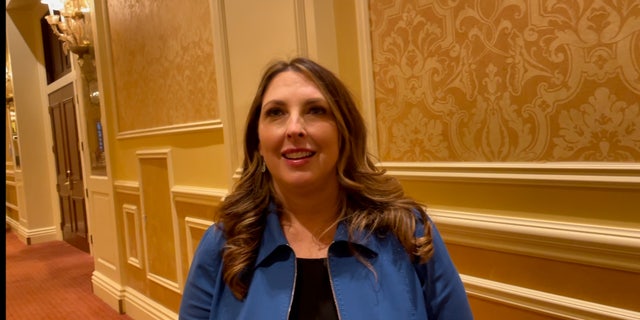 Republican National Committee chair Ronna McDaniel speaks with Fox News at the Republican Jewish Coalition's annual leadership meeting, in Las Vegas, Nevada on Nov. 5, 2021