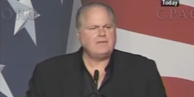 Rush Limbaugh offers the keynote address to the 2009 CPAC at the Omni-Shoreham Hotel in Woodley Park, D.C., on February 28, 2009.