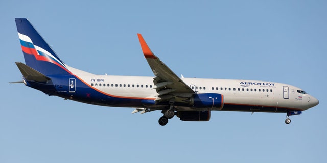 An Aeroflot Airlines Boeing 737 lands at London Heathrow Airport on Monday, Sept. 14, 2020.