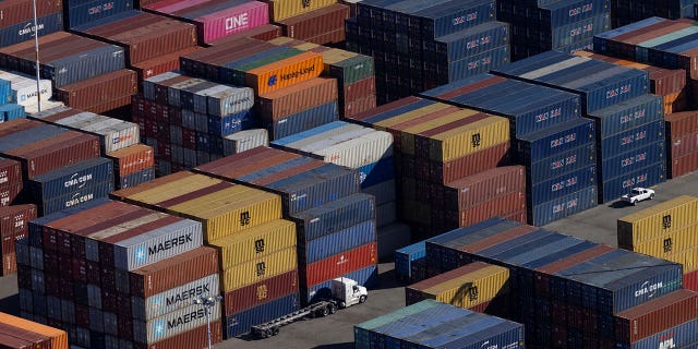 Shipping containers are seen at the container terminal of the port of Oakland, California, U.S., October 28, 2021.