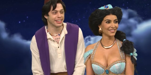 Kardashian first sparked romance rumors with Pete Davidson after appearing on "Saturday Night Live."