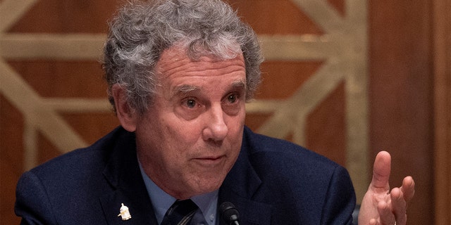 Chairman Sherrod Brown, D-Ohio, questions nominee to be the Comptroller of the Currency Saule Omarova as she testifies before the Senate Banking, Housing and Urban Affairs Committee during a hearing on Capitol Hill in Washington, D.C., on Nov. 18, 2021.