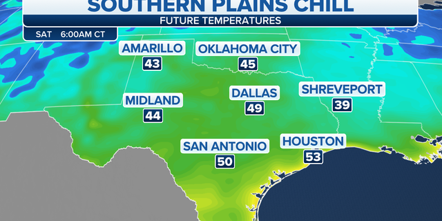 Cold weather for the southern Plains