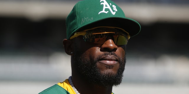 OAKLAND, CA - SEPTMEBER 23: Starling Marte #2 of the Oakland Athletics on the field during the game against the Seattle Mariners at RingCentral Coliseum on September 23, 2021 in Oakland, California. The Mariners defeated the Athletics 6-5.