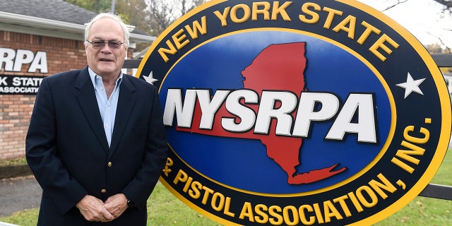 New York State Rifle and Pistol Association president Tom King poses for a photo Thursday, Oct. 28, 2021, in East Greenbush, N.Y.