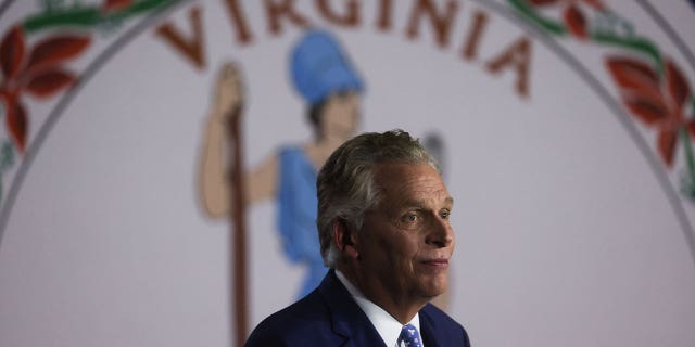 Democratic nominee for Virginia Governor Terry McAuliffe looks on as he addresses his election night party and rally in McLean, Virginia, U.S., November 2, 2021.