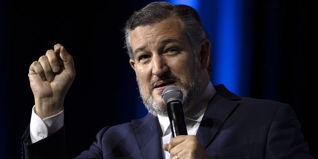 Sen. Ted Cruz, a Republican from Texas, speaks during the Republican Jewish Coalition (RJC) Annual Leadership Meeting in Las Vegas, on Friday, Nov. 5, 2021. 