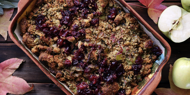 This "challah-day" stuffing from Bonnie Taub-Dix reigns supreme on her Thanksgiving menu.