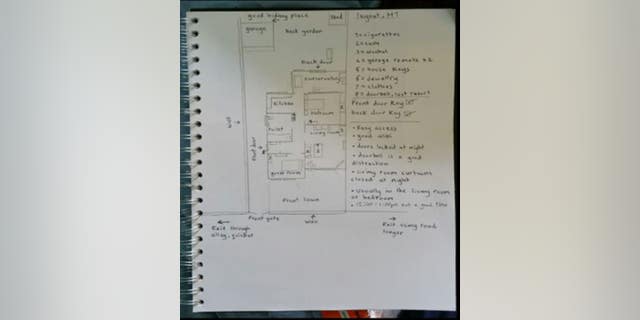 Authorities said Tiernan Darnton had a notebook with a map of Gregory's home.