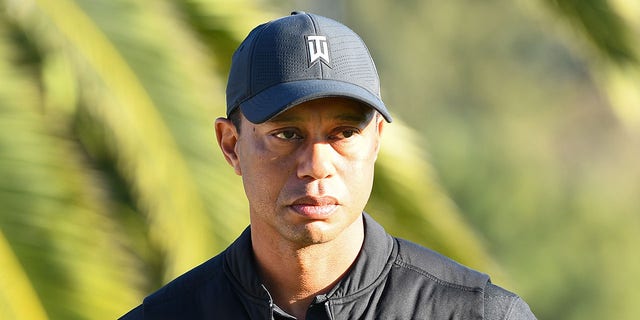 Tiger Woods during the Genesis Invitational golf tournament at the Riviera Country Club in Pacific Palisades, California, on Feb. 21, 2021. 