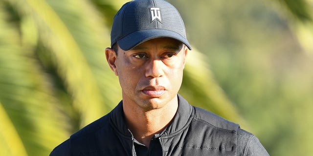 Tiger Woods during the Genesis Invitational golf tournament at the Riviera Country Club in Pacific Palisades, California, on Feb. 21, 2021.