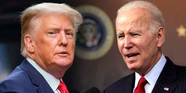 President Biden (right) has suggested Donald Trump's political base is "semi-fascist."