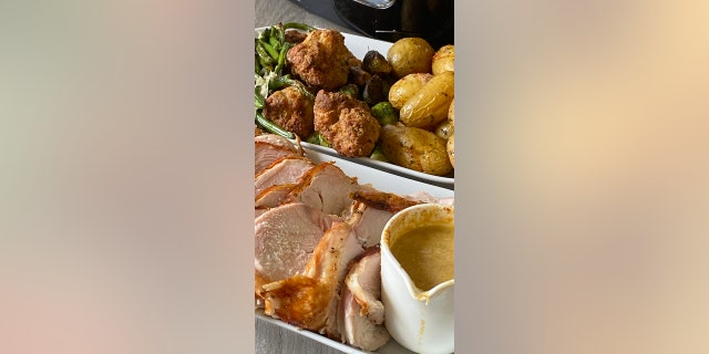 Milner said: "The whole turkey dinner is cooked together in the air fryer. Including turkey roast, sides and best of all a yummy air fryer green beans casserole."