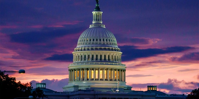 The U.S. Capitol is seen at dawn in Washington, D.C., on Election Day, Tuesday, Nov. 2, 2021.