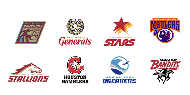 The 8 teams who will be competing in 2022 in the USFL.