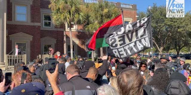 People outside Glynn County Courthouse react to Arbery trial verdicts