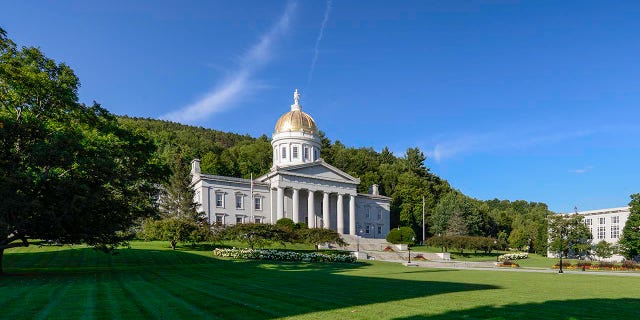 Panorama of the Vermont State Capitol on State Street in Montpelier, Vermont