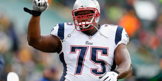 Patriots Defensive tackle Vince Wilfork warms up at Lambeau Field for a game against the Green Bay Packers on Nov. 30, 2014, in Green Bay, Wisconsin.