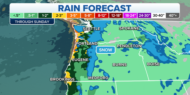 Rain forecast for the West