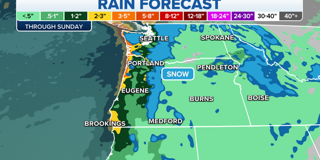 Rain forecast for the West