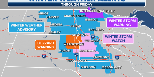 Winter weather alerts through Friday