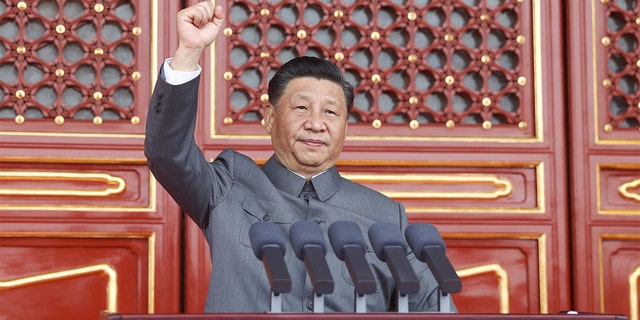Xi Jinping, sekretaris jenderal Komite Pusat Partai Komunis Tiongkok, presiden Tiongkok berbicara pada peringatan 100 tahun berdirinya PKT