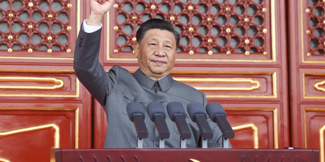 Xi Jinping, general secretary of the Communist Party of China CPC Central Committee, Chinese president and chairman of the Central Military Commission, delivers an important speech at a ceremony marking the 100th anniversary of the founding of the CPC in Beijing, capital of China, July 1, 2021. (Photo by Ju Peng/Xinhua via Getty Images)