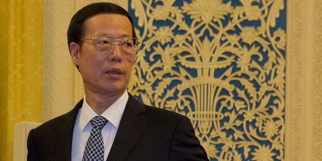 FILE - Then Chinese Vice Premier Zhang Gaoli is seen during a meeting at the Great Hall of the People in Beijing, China, Wednesday, March 16, 2016. Chinese authorities have squelched virtually all online discussion of sexual assault accusations apparently made by a Chinese professional tennis star against the former top government official, showing how sensitive the ruling Communist Party is to such charges.