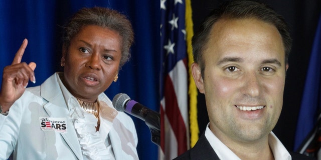 Virginia Lt. Gov-elect Winsome Sears and AG-elect Jason Miyares are shown in this composite photo.
