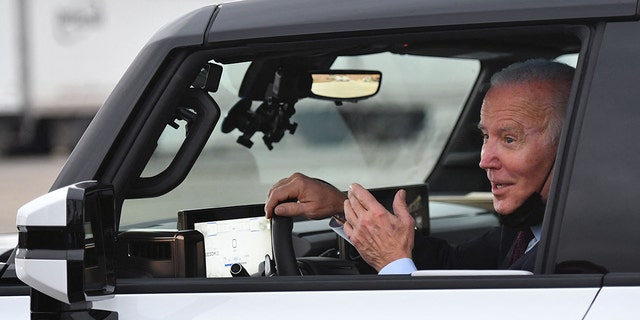 "This sucker is something else," Biden said after his test drive.