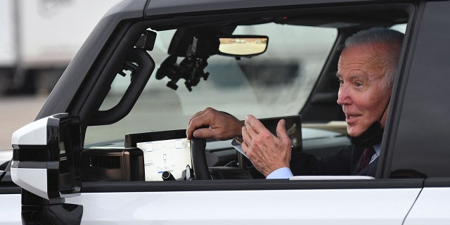 "This sucker is something else," Biden said after his test drive.