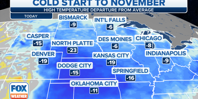 Cold temperatures are expected for the start of November.