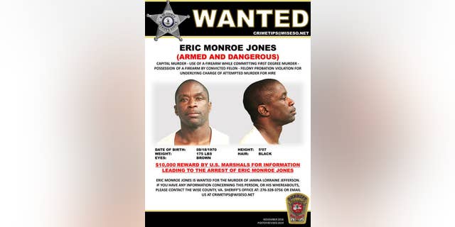 Eric Monroe Jones is considered armed and dangerous.