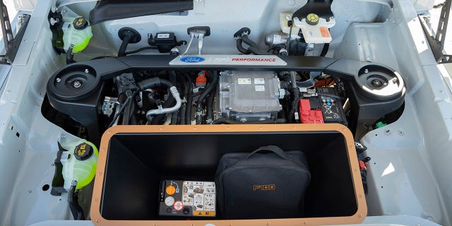 Enough space was left in the engine bay for a "frunk" to be installed.