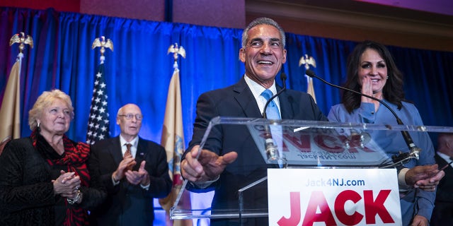 Jack Ciattarelli, Republican candidate for governor of New Jersey, speaks during an election night event in Bridgewater Township, New Jersey, U.S., on Wednesday, Nov. 3, 2021: Mark Kauzlarich/Bloomberg via Getty Images