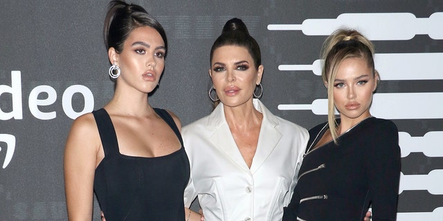 (L-R) Amelia Gray Hamlin, Lisa Rinna and Delilah Belle Hamlin attend the Savage x Fenty arrivals during New York Fashion Week at Barclays Center on September 10, 2019 in New York City.