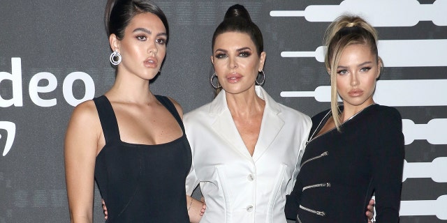 (L-R) Amelia Gray Hamlin, Lisa Rinna and Delilah Belle Hamlin attend the Savage x Fenty arrivals during New York Fashion Week at Barclays Center on September 10, 2019 in New York City.