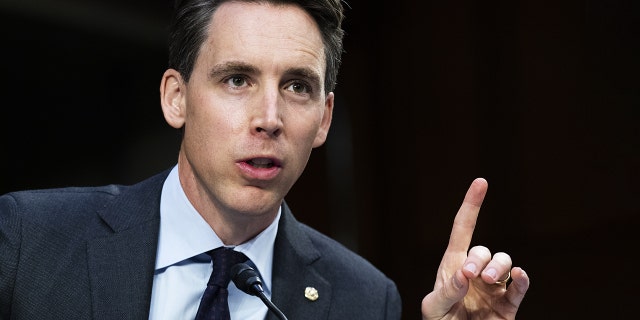 Sen.  Josh Hawley, R-Mo., speaks during a Senate Judiciary Committee hearing on Capitol Hill, Sept.  29, 2021.