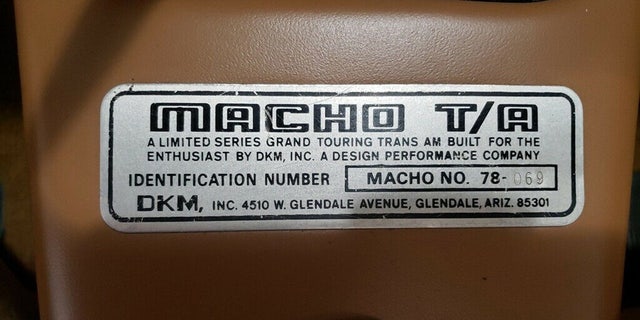 The Macho T/A for sale on Ebay was the 69th of 204 built in 1978.