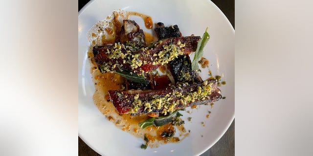 Maple Bourbon Ribs with Smashed Sweet Potatoes by chef Owen McGlynn of Asheville Proper. (Owen McGlynn)