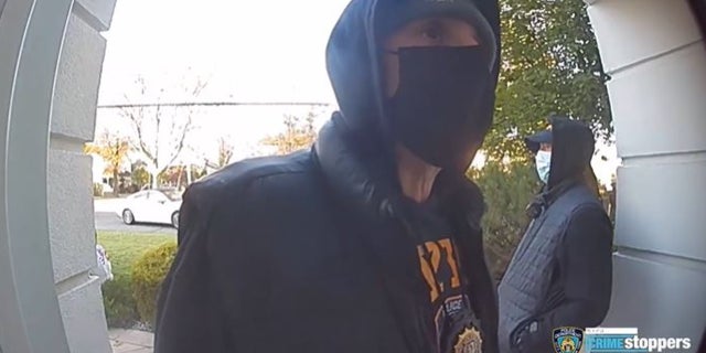 Two thieves impersonating NYPD officers raided a home in the Bronx, N.Y., earlier this month, tying up the homeowners and making off with more than $100,000 in cash and jewelry, authorities said.
