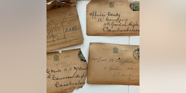 The postcards were apparently sent to soldiers stationed in the Cambusbarron barracks, where soldiers were trained. However, the postcards reportedly never made it to the soldiers. (SWNS)