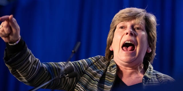 Randi Weingarten, president of the American Federation of Teachers, speaks during the AFGE Legislative and Grassroots Mobilization Conference in Washington, D.C., U.S., on Monday, Feb. 10, 2020. Amanda Andrade-Rhoades/Bloomberg via Getty Images