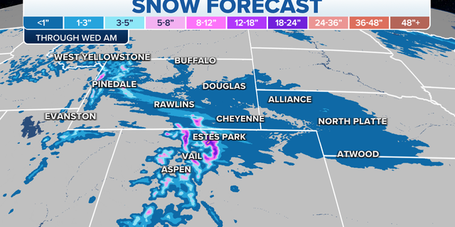 Expected snowfall totals for this week.