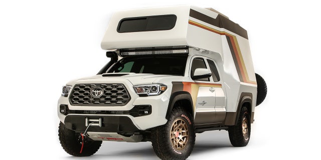 "Tacozilla" is a custom camper Toyota built with a Tacoma.