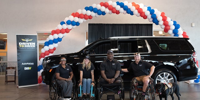 Previous DrivenToDrive recipients Retired U.S. Army SFC and U.S. Paralympian and DAV Ambassador Centra "Ce-Ce" Mazyck,  Retired Senior Airman and DAV Ambassador Karah Behrend and U.S. Army Veteran Peter Way joined Col. Gadson for his ceremony.